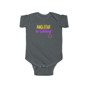 Infant Ancestor in Training Jersey Bodysuit (yellow & purple)
